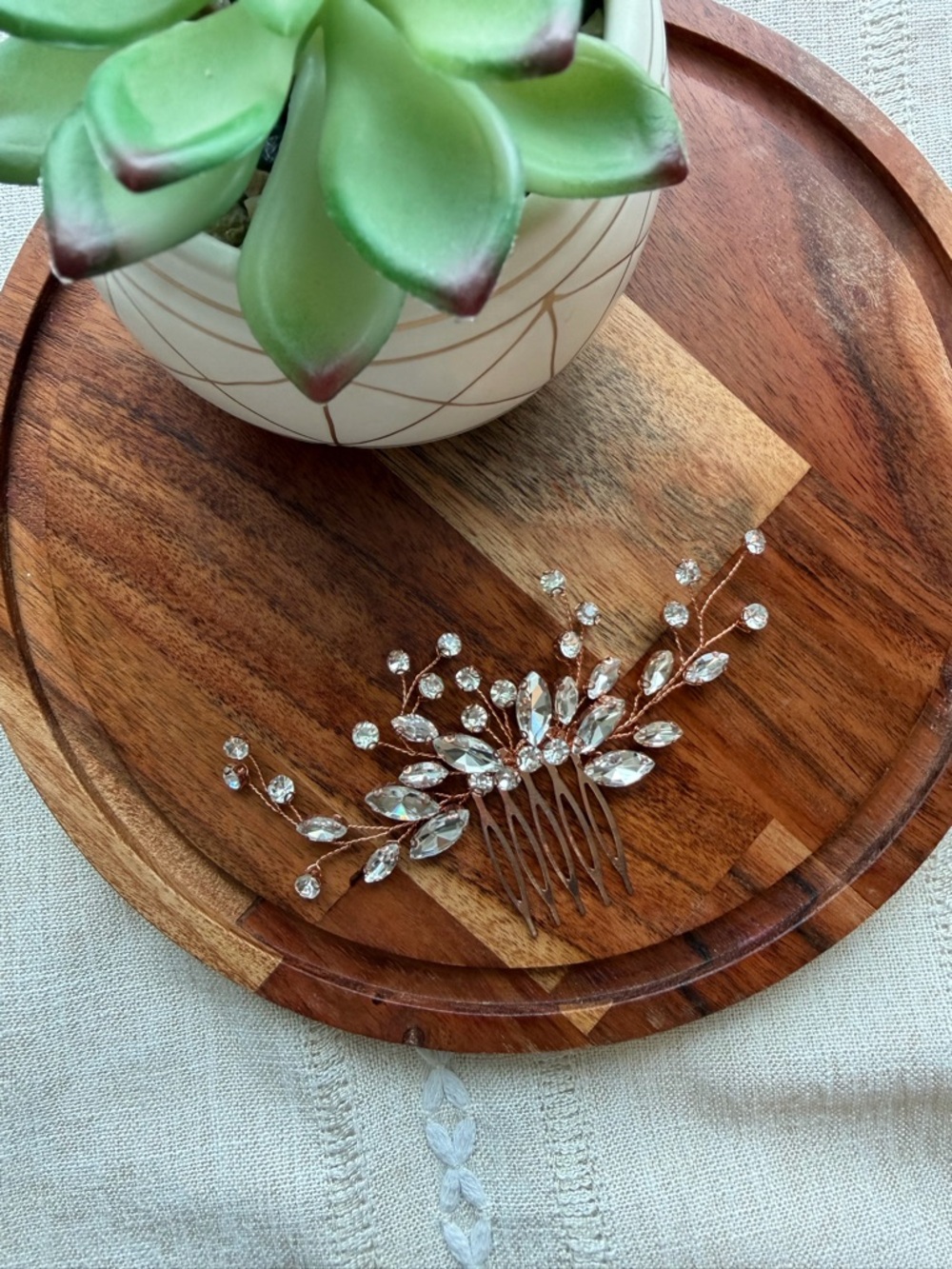Crystal Leaf Hair Comb - Silver Bridal Hair Accessory